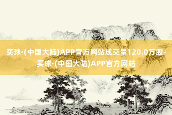 买球·(中国大陆)APP官方网站成交量120.0万股-买球·(中国大陆)APP官方网站