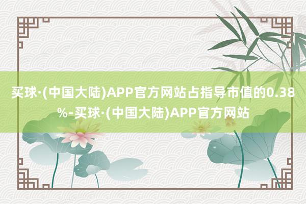 买球·(中国大陆)APP官方网站占指导市值的0.38%-买球·(中国大陆)APP官方网站