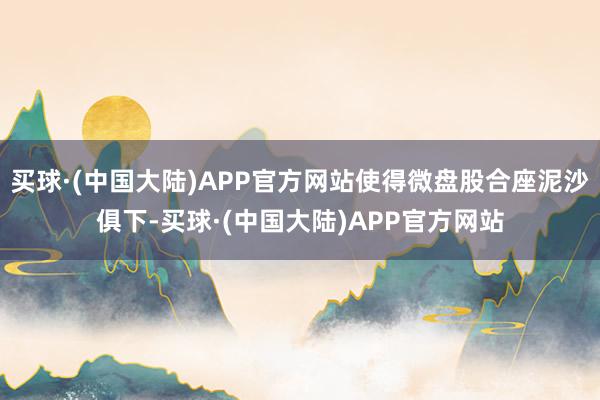 买球·(中国大陆)APP官方网站使得微盘股合座泥沙俱下-买球·(中国大陆)APP官方网站